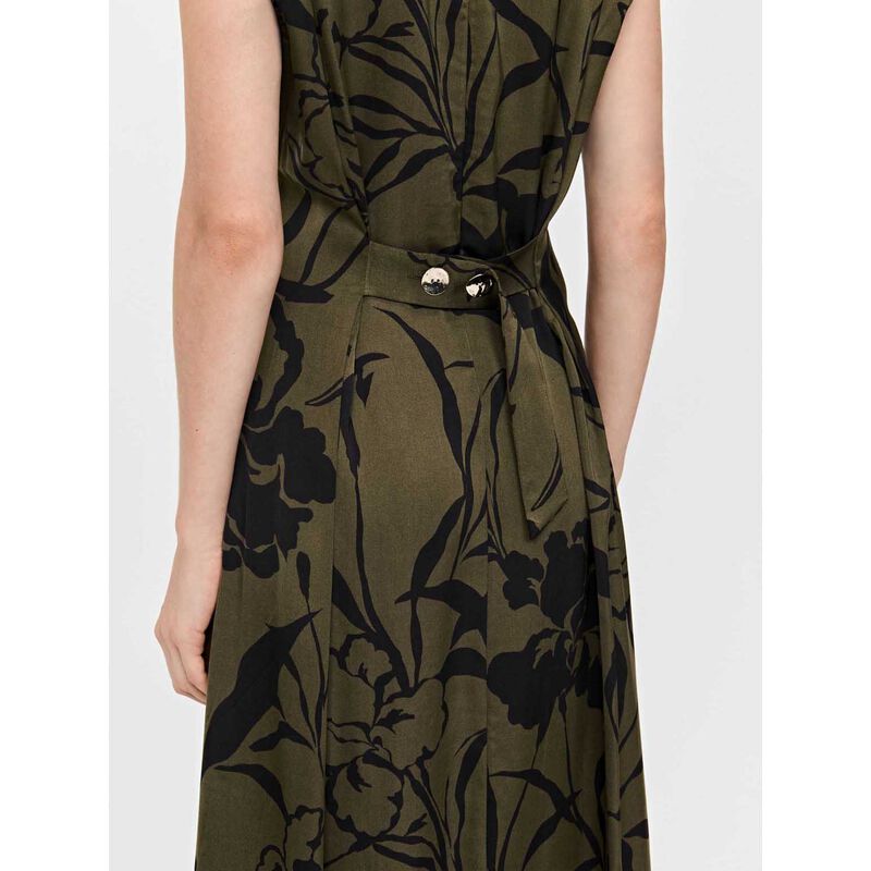 Veronika Maine Olive Lillies Midi Dress image number 2